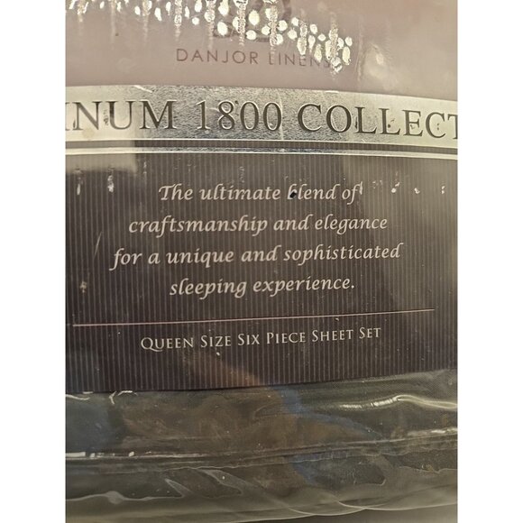 Danjor Linens Platinum 1800 Queen Size Six Piece Bedding Set Gray New - Picture 2 of 5